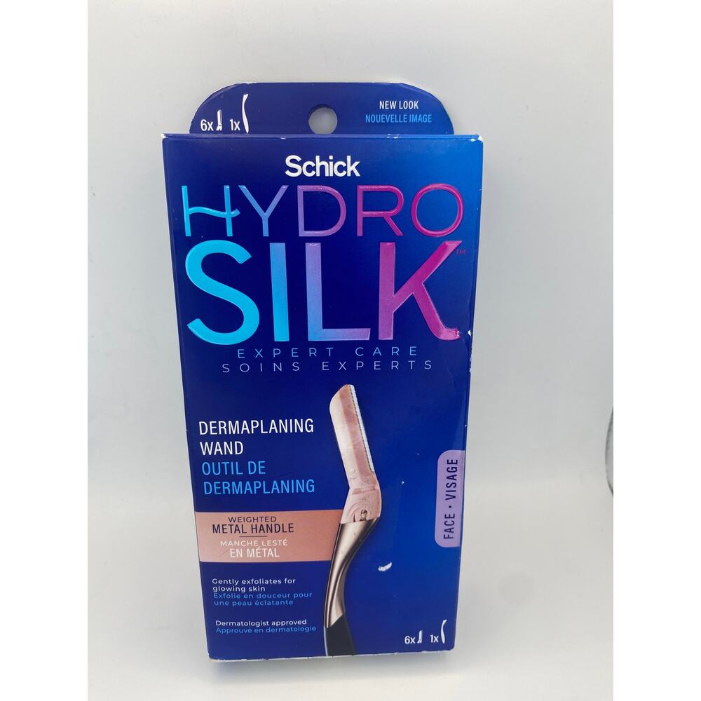 Schick Hydro Silk Dermaplaning Wand Exfoliating 1 Tool  and 6 Refill Blades